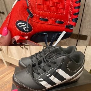 NIB Adidas 13k Cleats & Baseball Mitt Bundle